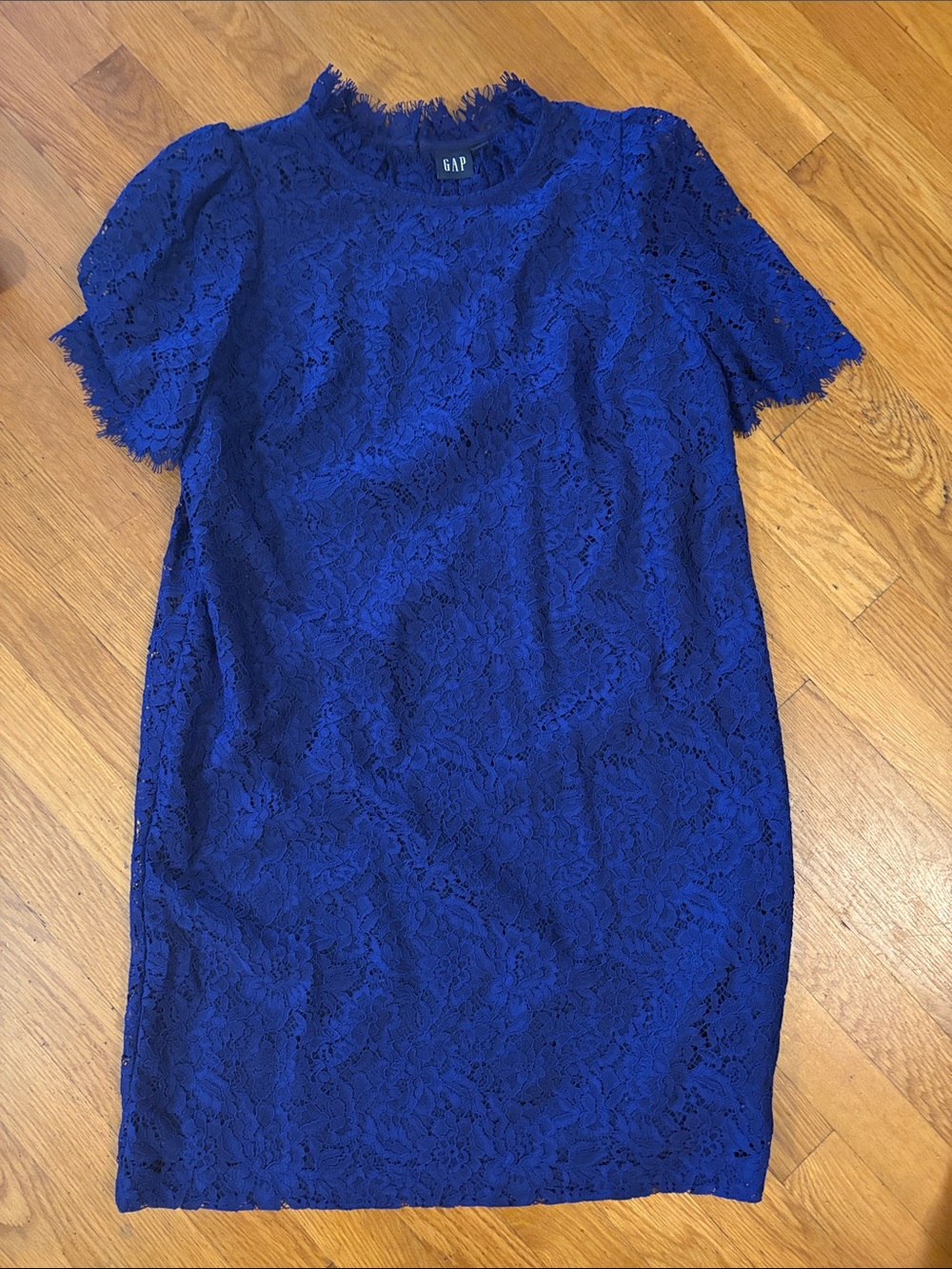 GAP Blue Lace Midi Shift Dress